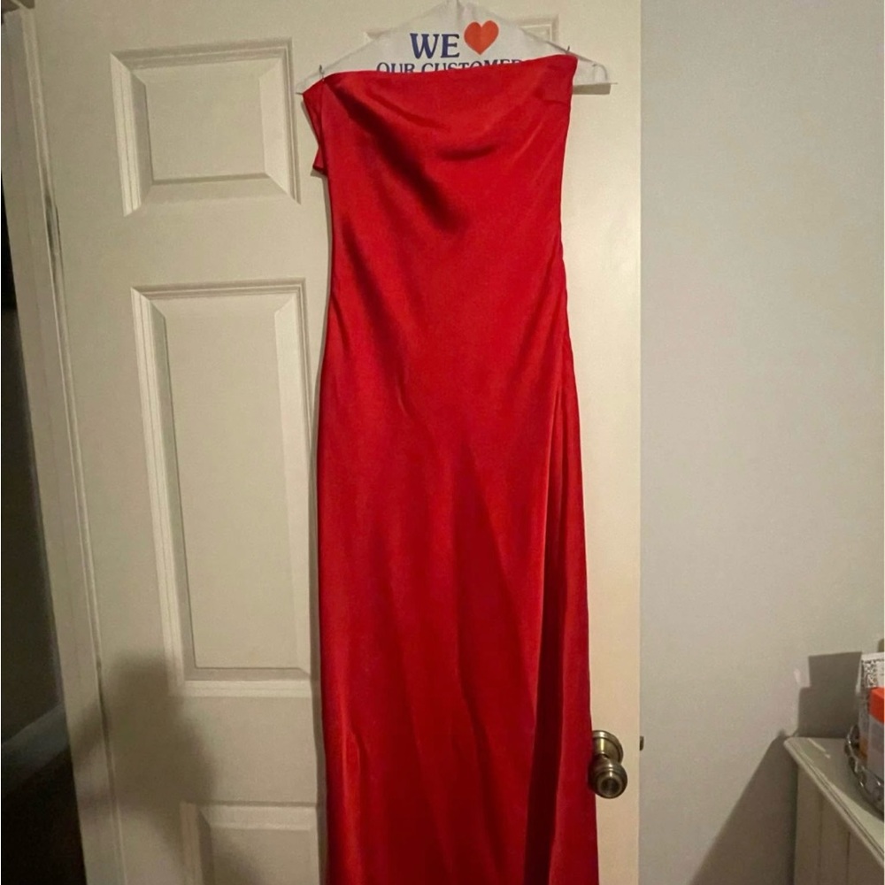 Beginning Boutique Cassander Red Strapless Maxi Dress Sz 4 EUC LIKE NEW!! - Picture 6 of 9